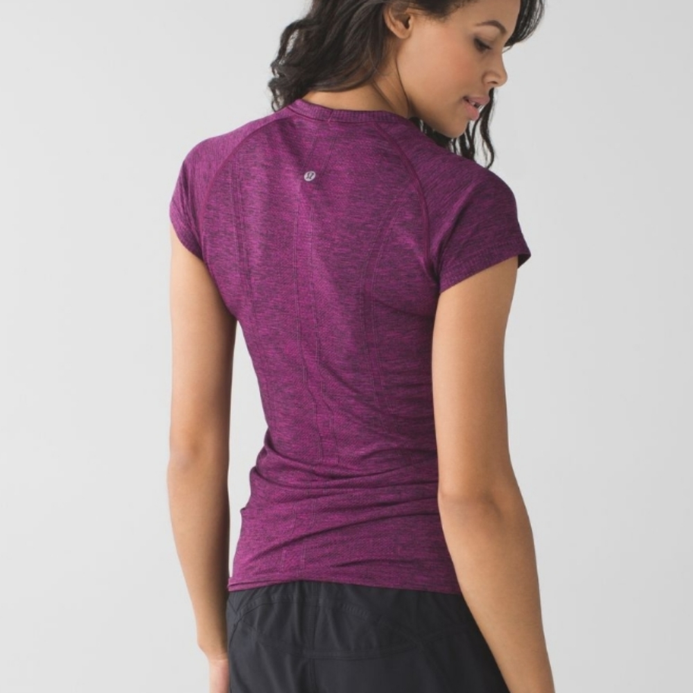 Lululemon Swiftly Tech Short Sleeve Crew Heathered Raspberry - Picture 2 of 10